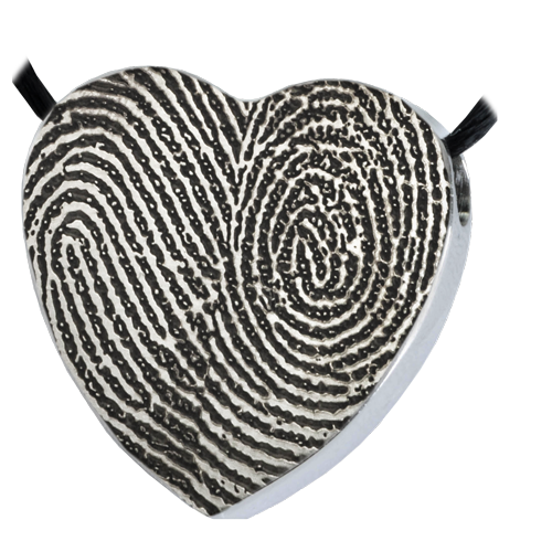 Afterlife Essentials Heart Double Print Jewelry-Jewelry-New Memorials-Stainless Steel-Chamber (For Ashes)-Free Black Satin Cord-Afterlife Essentials