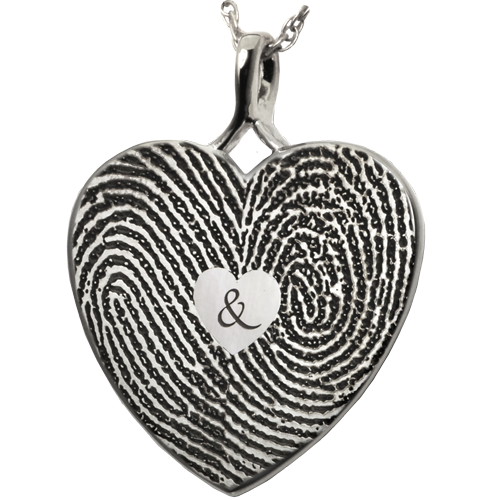 Double Print with Ampersand Fingerprint Cremation Jewelry-Jewelry-New Memorials-Afterlife Essentials
