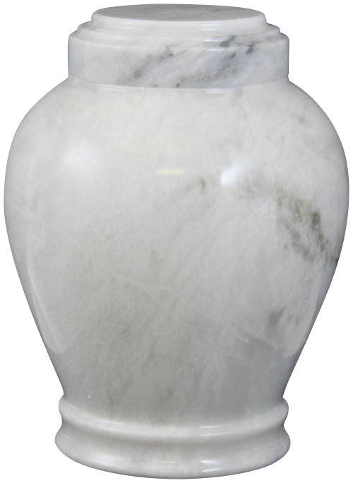 Embrace Natural Marble Adult 220 cu in Cremation Urn-Cremation Urns-Bogati-White-Afterlife Essentials