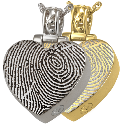 Heart Filigree Bail Fingerprint Pendant Cremation Jewelry-Jewelry-New Memorials-Afterlife Essentials