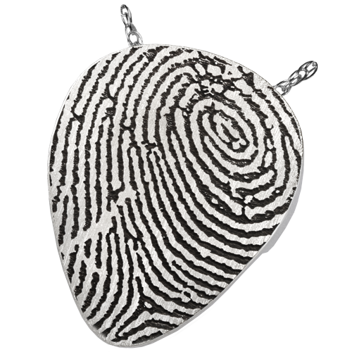 Guitar Pick Fingerprint Pendant Cremation Jewelry-Jewelry-New Memorials-Sterling Silver-Full Coverage Fingerprint-Afterlife Essentials