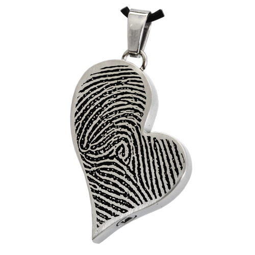Teardrop Heart Full Coverage Fingerprint Pendant Cremation Jewelry-Jewelry-New Memorials-Stainless Steel-Chamber (for ashes)-Afterlife Essentials