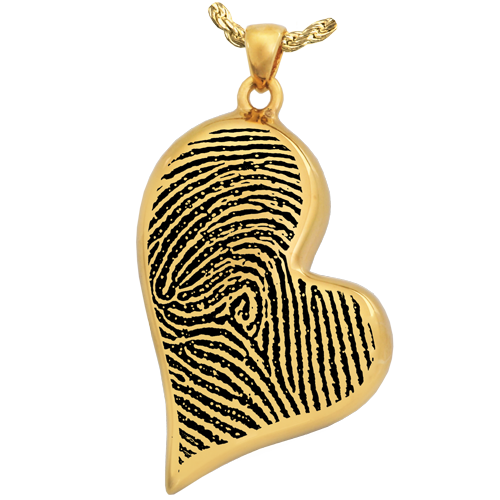 Teardrop Heart Full Coverage Fingerprint Pendant Cremation Jewelry-Jewelry-New Memorials-14K Solid Yellow Gold (allow 4-5 weeks)-Chamber (for ashes)-Afterlife Essentials