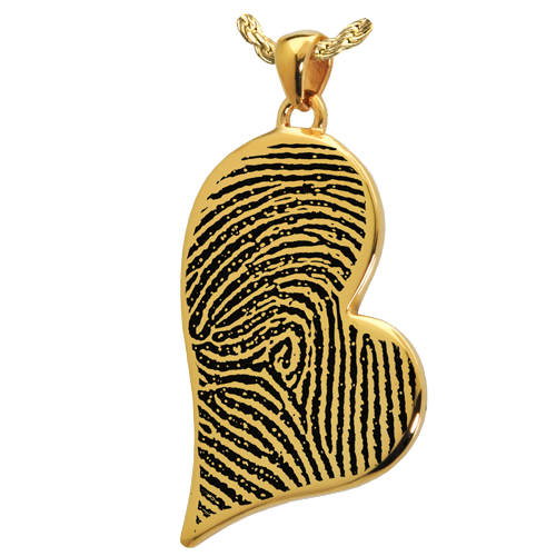 Teardrop Heart Full Coverage Fingerprint Pendant Cremation Jewelry-Jewelry-New Memorials-14K Solid Yellow Gold (allow 4-5 weeks)-No Chamber (flat)-Afterlife Essentials