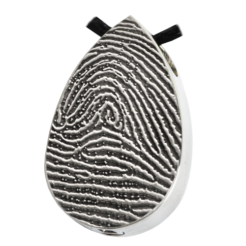 Teardrop Fingerprint Full Coverage or Rim Pendant Cremation Jewelry-Jewelry-New Memorials-Stainless Steel-Full-Coverage-Chamber (for ashes)-Afterlife Essentials