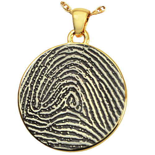B&B Round Fingerprint Cremation Jewelry-Jewelry-New Memorials-Afterlife Essentials