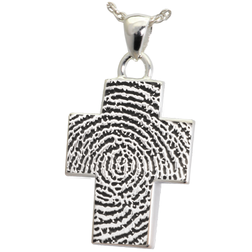 Cross Fingerprint Standard Size Cremation Jewelry-Jewelry-New Memorials-Afterlife Essentials