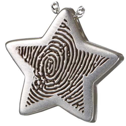 Slide Star Fingerprint Pendant Cremation Jewelry-Jewelry-New Memorials-Sterling Silver-Afterlife Essentials