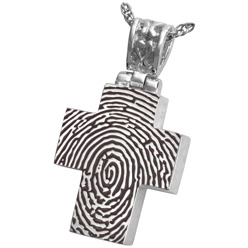 Cross With Filigree Bail Fingerprint Cremation Jewelry-Jewelry-New Memorials-Afterlife Essentials