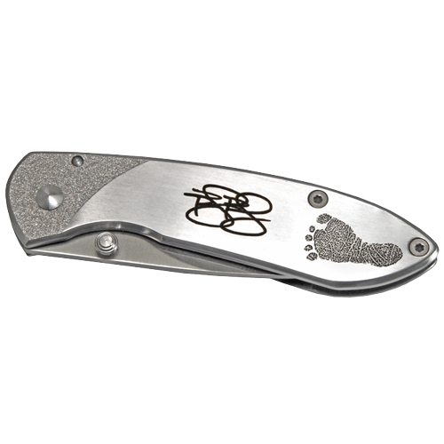 Pocket Knife Stainless Steel Footprint and/or Signature-Accessories-New Memorials-Afterlife Essentials