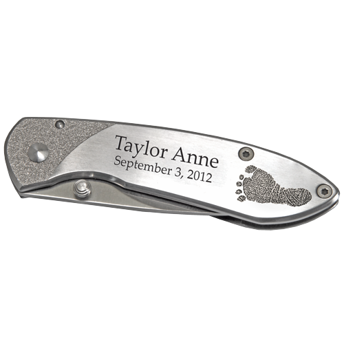 Pocket Knife Stainless Steel Footprint and/or Signature-Accessories-New Memorials-Afterlife Essentials
