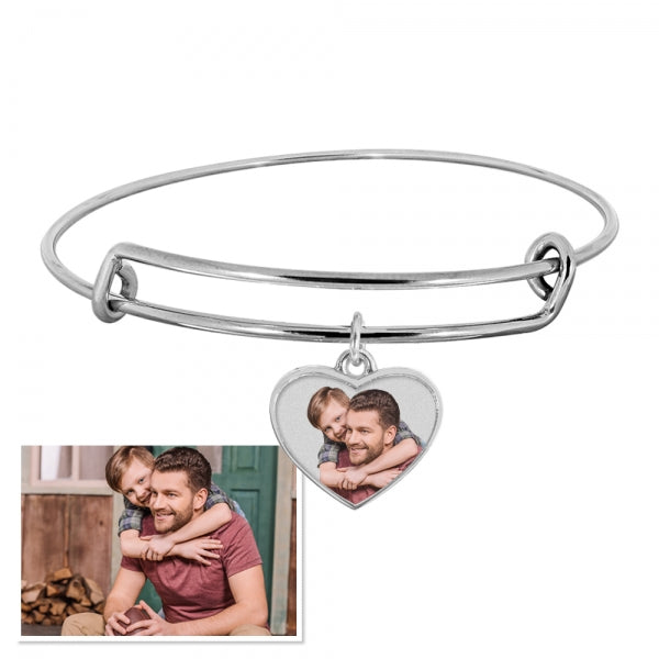Photo Charm Heart Expandable Bracelet Jewelry-Jewelry-Photograve-Afterlife Essentials