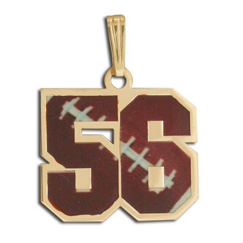 Color Enameled Football Number Pendant with 2 Digits Jewelry ...
