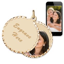 14K Yellow Gold Round Swivel Photo Pendant Jewelry-Jewelry-Photograve-Afterlife Essentials