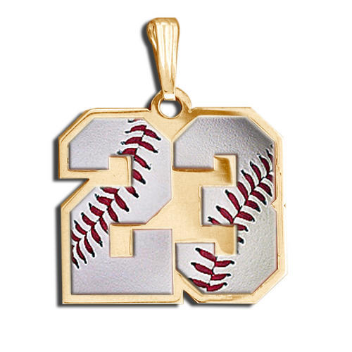Color Enameled Baseball Number Pendant with 2 Digits Jewelry-Jewelry-Photograve-Afterlife Essentials