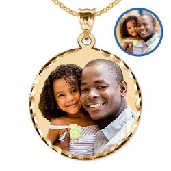 Petite Round w/ Diamond Cut Edge Photo Pendant Jewelry-Jewelry-Photograve-Afterlife Essentials