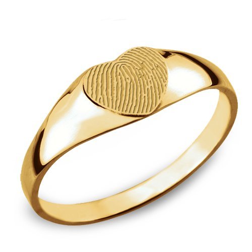 Custom Women's Fingerprint Heart Signet Ring Jewelry-Jewelry-Photograve-Afterlife Essentials