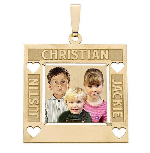 Large Square Shaped Pendant w/ 3 Names Jewelry-Jewelry-Photograve-Afterlife Essentials