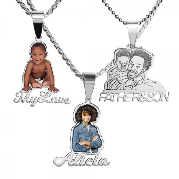 Personalized Custom Photo Outline Pendant Necklace Jewelry-Jewelry-Photograve-Afterlife Essentials