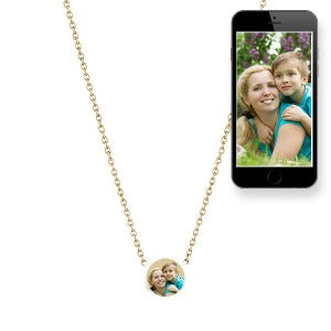 Petite Round Photo Engraved Necklace w/ 18" Chain Jewelry-Jewelry-Photograve-Afterlife Essentials