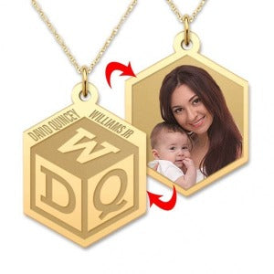 Personalized Children's Block Monogram Photo Pendant Jewelry-Jewelry-Photograve-Afterlife Essentials