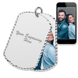 14K White Gold Dog Tag Swivel Photo Pendant Jewelry-Jewelry-Photograve-Afterlife Essentials