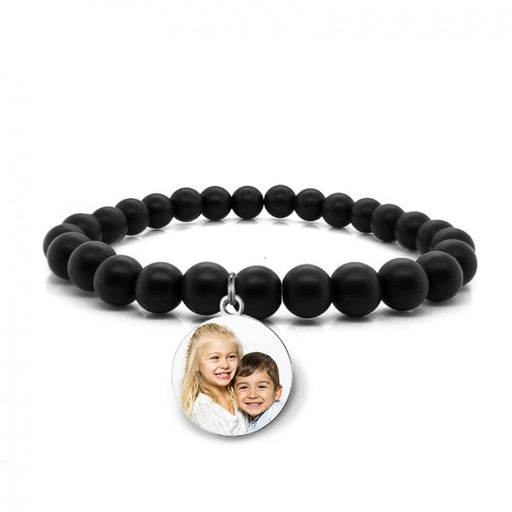 Photo Engraved Beaded Stretch Bracelet Jewelry-Jewelry-Photograve-Afterlife Essentials