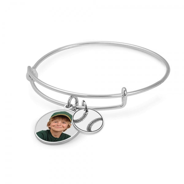 Photo Charm Expandable Bracelet with Baseball Charm Jewelry-Jewelry-Photograve-Afterlife Essentials