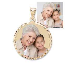 Medium Round w/ Diamond Cut Edge Photo Pendant Jewelry-Jewelry-Photograve-Afterlife Essentials