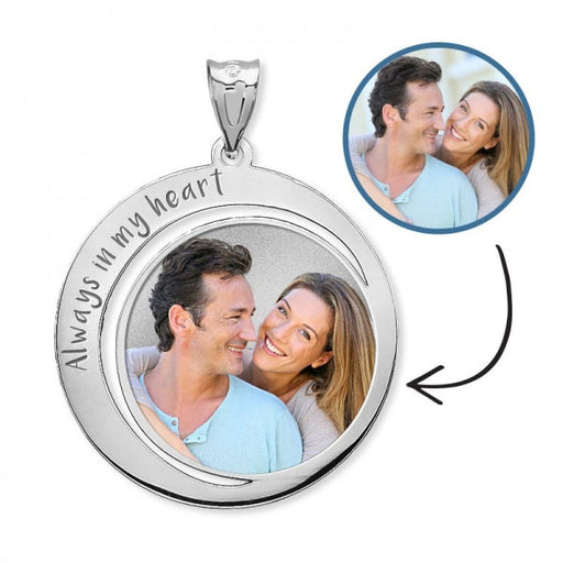 Custom Photo Engraved Round Charm or Pendant Jewelry-Jewelry-Photograve-Afterlife Essentials