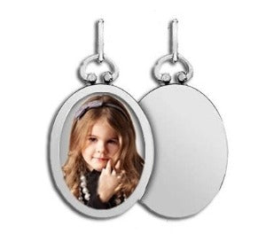 Sterling Silver Open Face Oval Photo Pendant w/ Engravable Back Jewelry-Jewelry-Photograve-Sterling Silver-5/8" X 3/4"-Afterlife Essentials