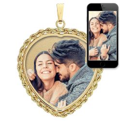 Heart w/ Rope Frame Photo Pendant Jewelry-Jewelry-Photograve-Afterlife Essentials