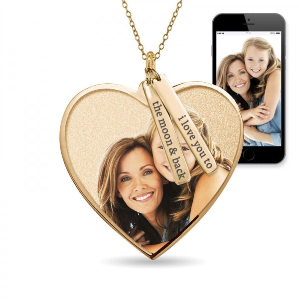 Photo Pendant Heart Necklace w/ Personalized Name Tags Jewelry-Jewelry-Photograve-Afterlife Essentials