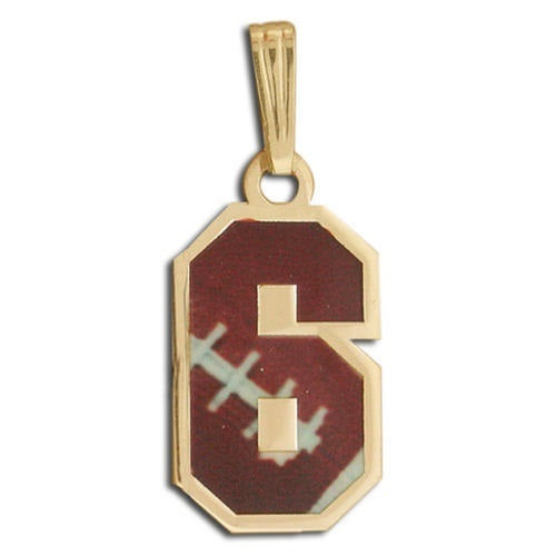 Football Color Enameled Single Number Pendant or Charm Jewelry-Jewelry-Photograve-Afterlife Essentials