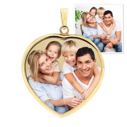 Small Heart Pendant w/ Bezel Photo Pendant Jewelry-Jewelry-Photograve-Afterlife Essentials