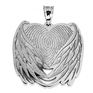 Custom Fingerprint Angel Wing Charm or Pendant Jewelry-Jewelry-Photograve-Afterlife Essentials