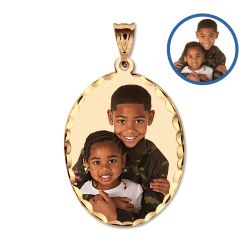 Large Oval w/ Diamond Cut Edge Photo Pendant Jewelry-Jewelry-Photograve-Afterlife Essentials
