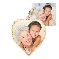 Petite Heart w/ Diamond Cut Edge Photo Pendant Jewelry-Jewelry-Photograve-Afterlife Essentials