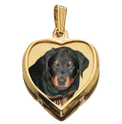 Petite Heart w/ Bezel Frame Photo Pendant Jewelry-Jewelry-Photograve-14K Yellow Gold-3/4" X 3/4"-Afterlife Essentials