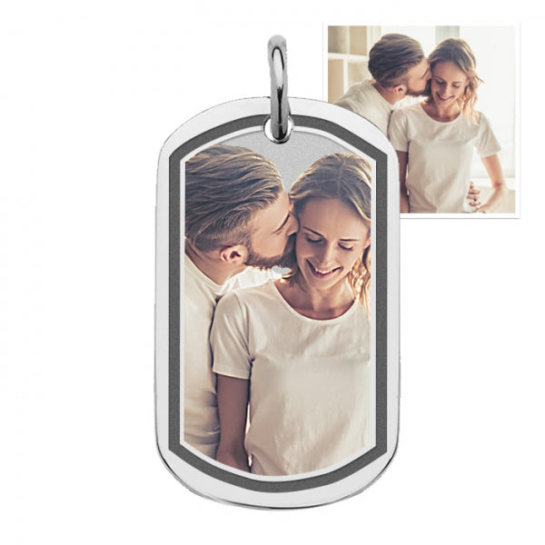Stainless Steel Dog Tag Photo Pendant Jewelry-Jewelry-Photograve-Stainless Steel-1 1/4" X 2"-Afterlife Essentials