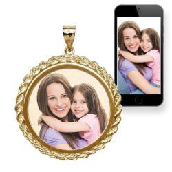 Small Round w/ Rope Frame Photo Pendant Jewelry-Jewelry-Photograve-Afterlife Essentials