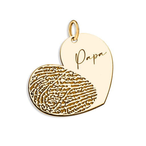 Personalized Fingerprint Dangle Heart Pendant w/ Name Jewelry-Jewelry-Photograve-Afterlife Essentials