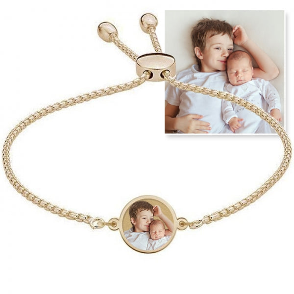 Women's Adjustable Round Photo Engraved Bracelet Jewelry-Jewelry-Photograve-Afterlife Essentials