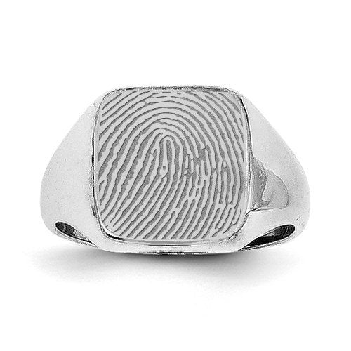 Men's Custom Square Fingerprint Signet Ring Jewelry-Jewelry-Photograve-Afterlife Essentials