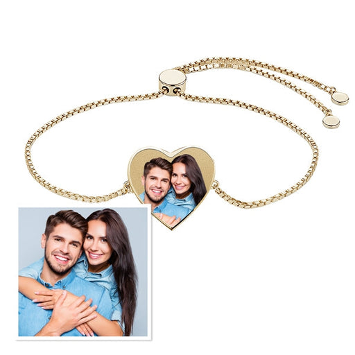 Women's Adjustable Photo Heart Engraved Bracelet Jewelry-Jewelry-Photograve-Afterlife Essentials