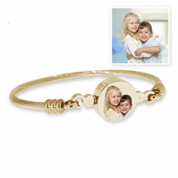 Stainless Steel Photo Engraved Bangle Bracelet Jewelry-Jewelry-Photograve-Afterlife Essentials