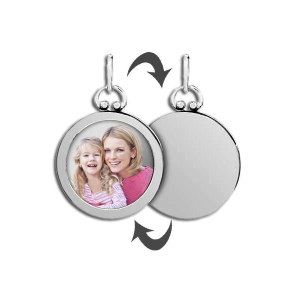 Sterling Silver Open Face Photo Pendant w/ Engravable Back Jewelry-Jewelry-Photograve-Sterling Silver-3/4" X 3/4"-Afterlife Essentials