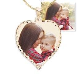 Medium Heart w/ Diamond Cut Edge Photo Pendant Jewelry-Jewelry-Photograve-Afterlife Essentials