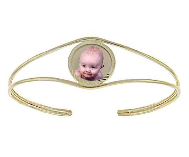 14K Photo Engraved Bangle Bracelet Jewelry-Jewelry-Photograve-Afterlife Essentials
