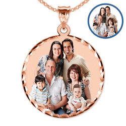 Large Round w/ Diamond Cut Edge Photo Pendant Jewelry-Jewelry-Photograve-Afterlife Essentials